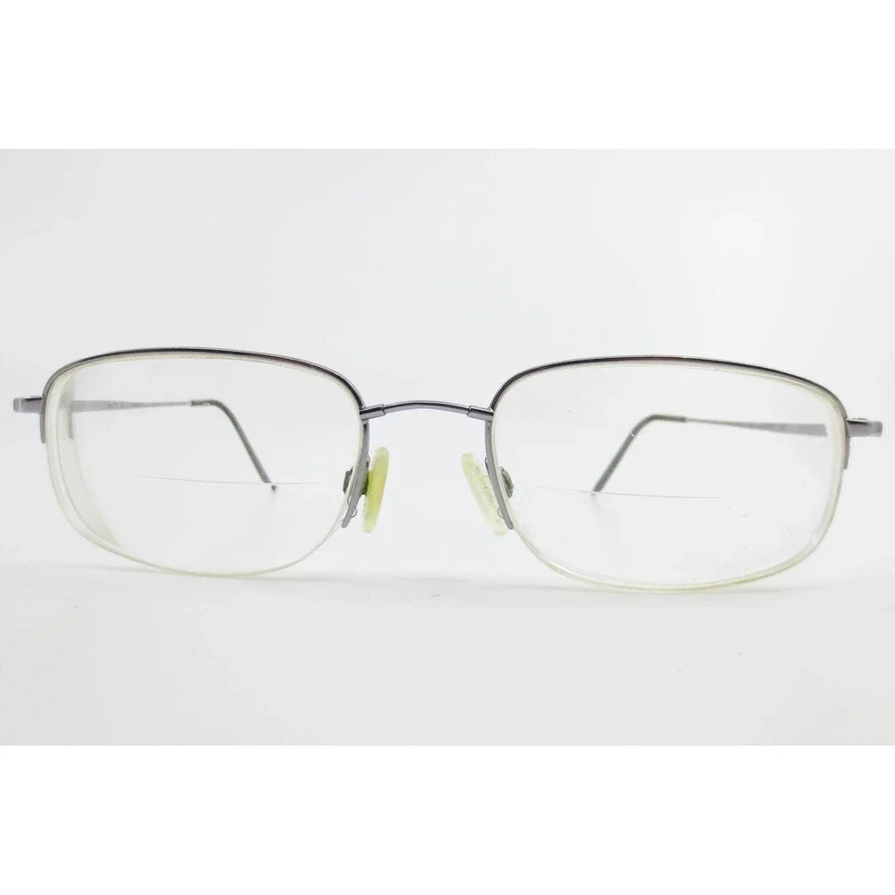 Flexon 608 Eyeglasses Light Gunmetal Titanium Rectangle Semi-Rimless 54-19-140